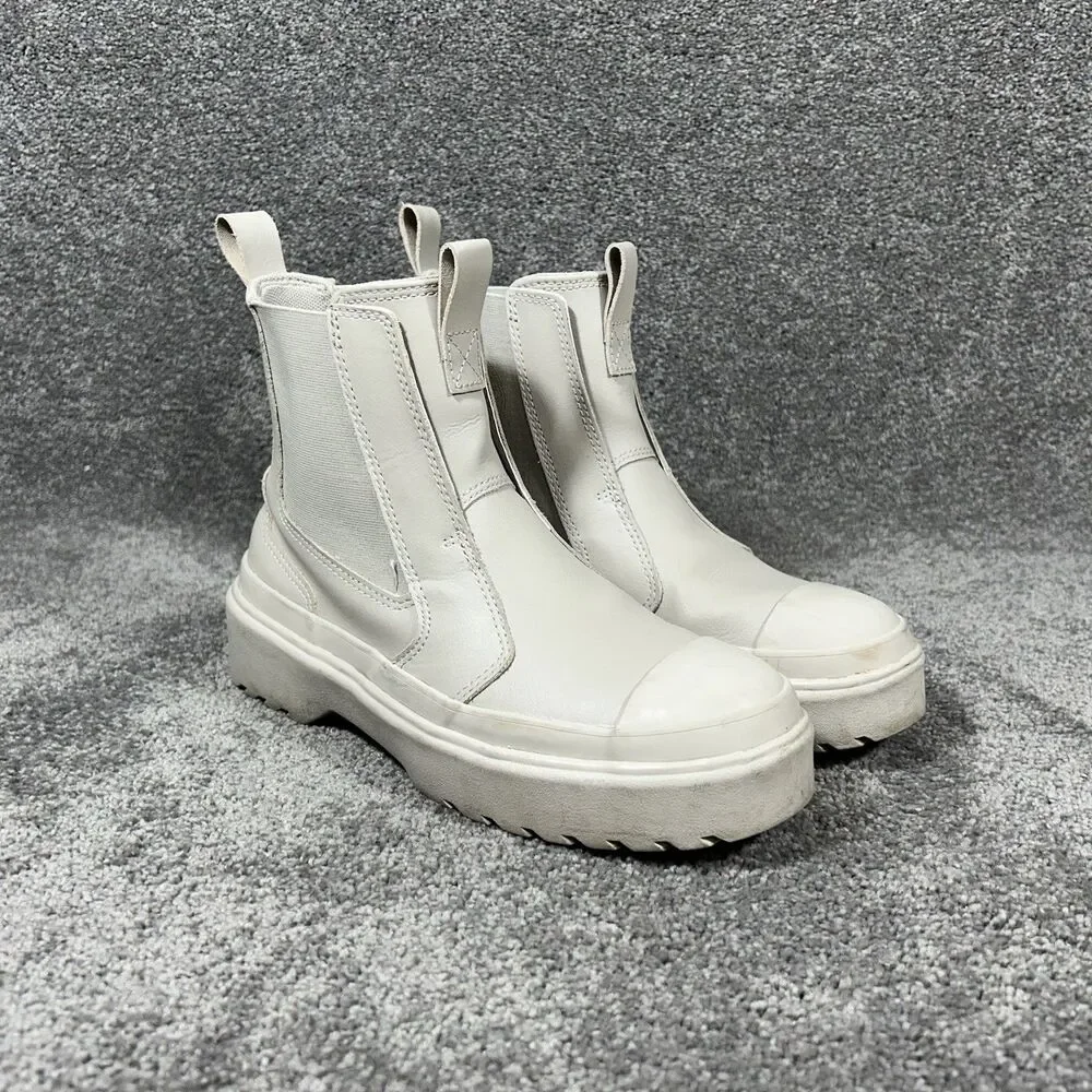 Converse A08395C All Star Kids Size 5 Beige Chelsea Lugged High Top Boots Used
